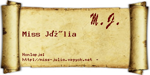 Miss Júlia névjegykártya